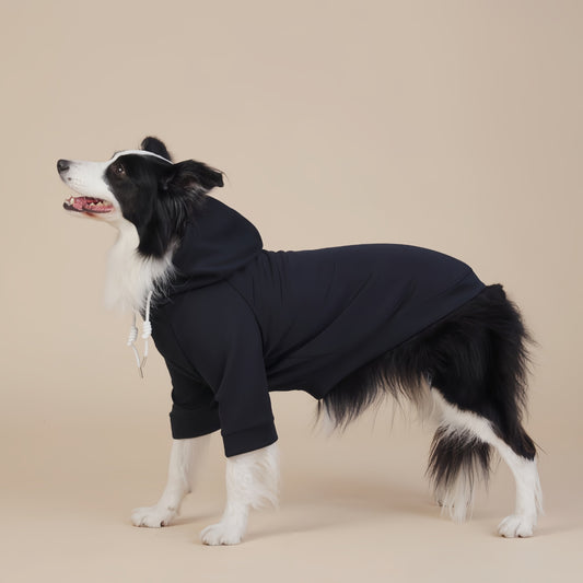 Black Classic Dog Sweatshirt with Hood & Drawstrings - For Large Dogs (Size : XL)