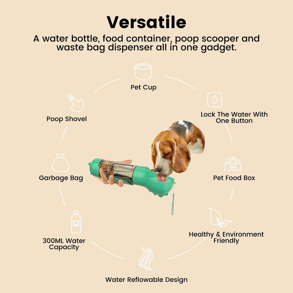Floofi 4 in 1 Pet Scooper & Feeder Blue