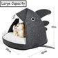 Shark Shape Pet Cave Bed for Cats andSmall Dogs 45 x 45 x 38 cm (Dark Grey)