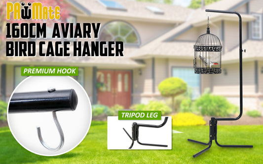 Paw Mate Bird Cage Hanger Stand Parrot Aviary Solo 160cm