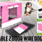 Paw Mate Wire Dog Cage Foldable Crate Kennel 48in with Tray + Pink Cover Combo