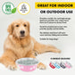 Pet Basic 12PCE Pet Bowl 25cm Stainless Steel Coloured With Paw Prints 2500ml